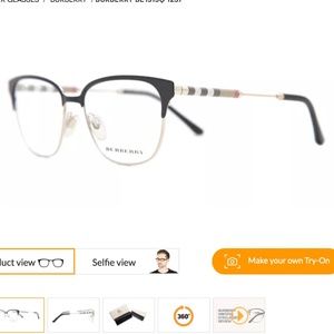 Burberry Women's BE1313Q Eyeglasses 1237 BLACK/LIGHT GOLD *NO LENSES*